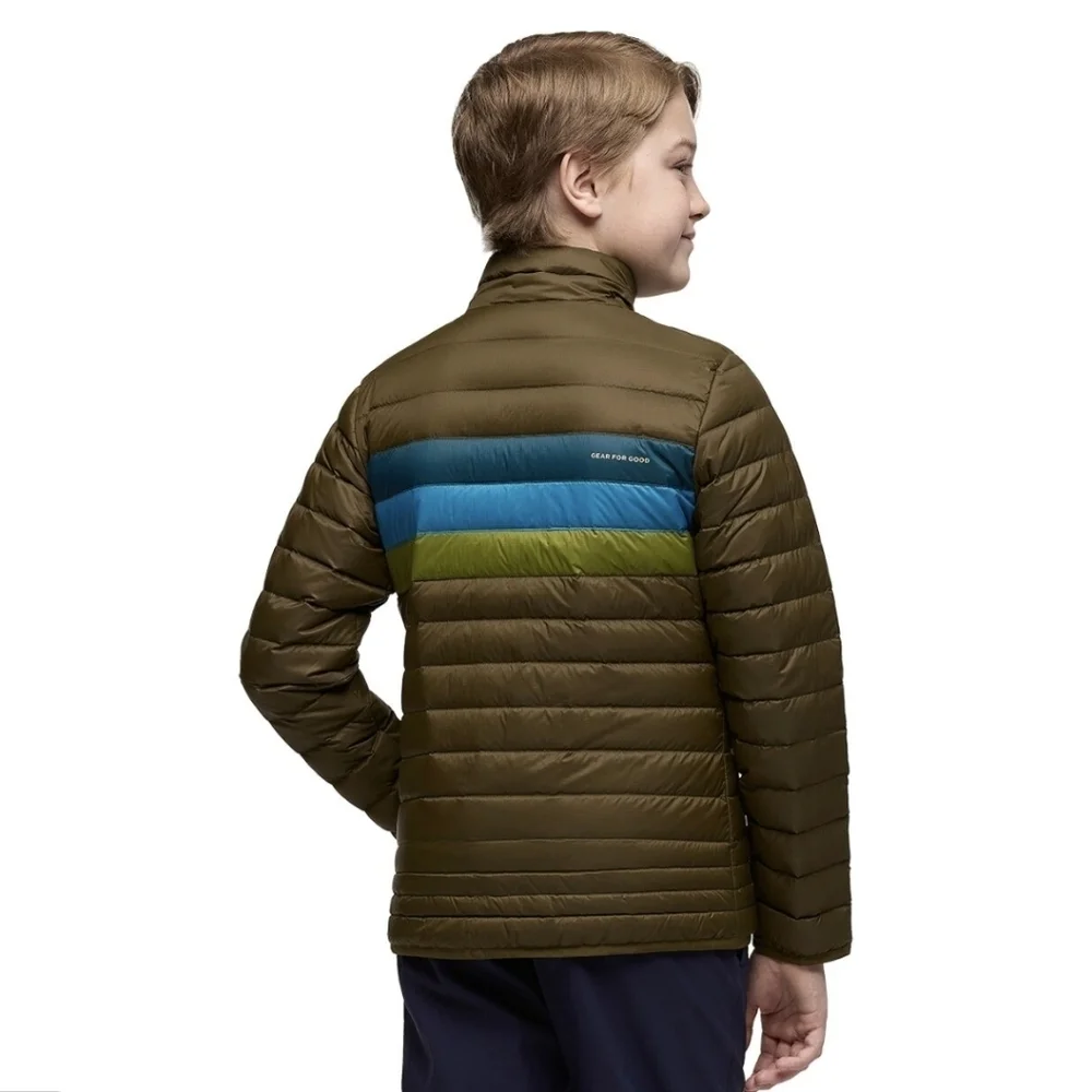 NWT Cotopaxi Kids Fuego Down Jacket-Live Oak Stripes